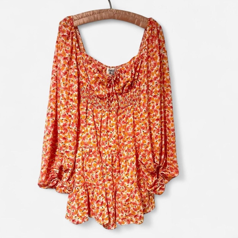Princess Polly Haylee Mini Dress Floral Orange Pink 2 NWT